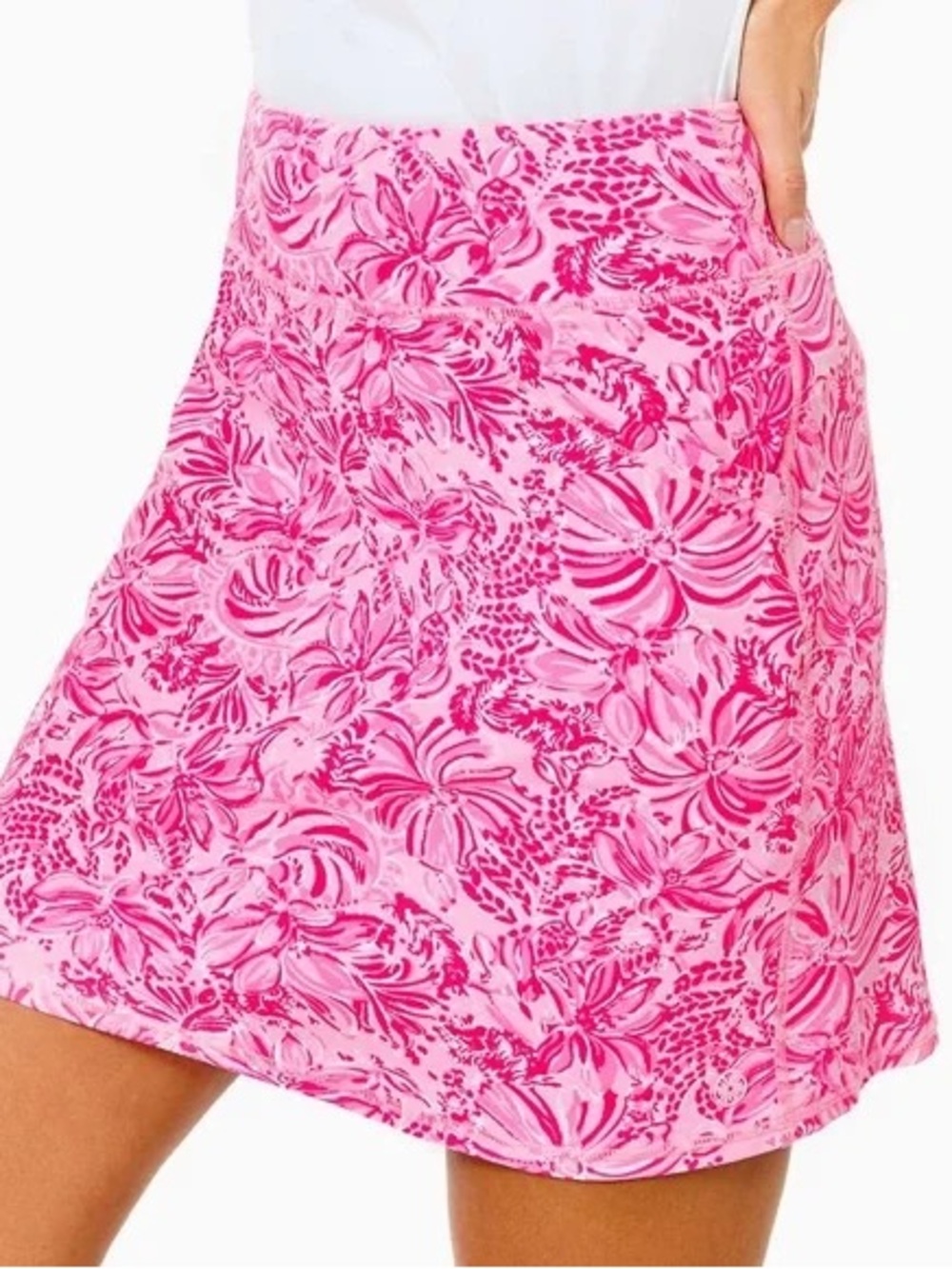 EUC Lilly Pulitzer UPF 50+ Luxletic Maryana Skort Pink Blossom Foxy Llama XS